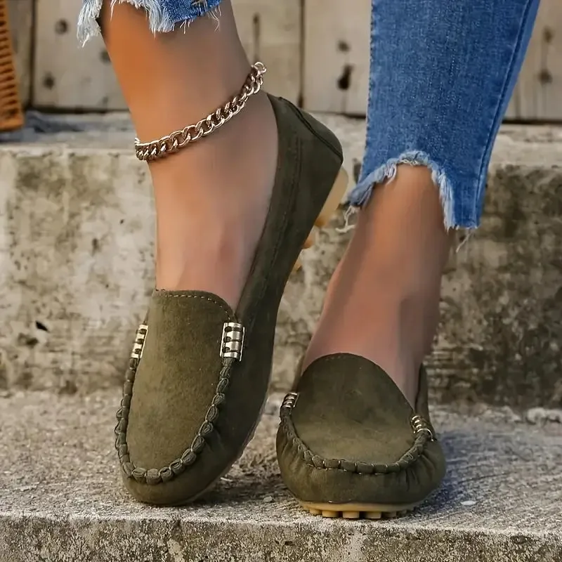 Metalen decor loafer casual slip-on flats